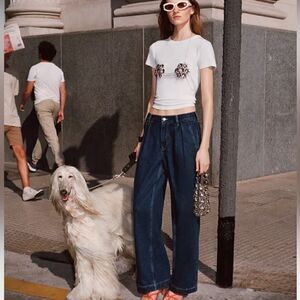 Mango Wideleg jeans with pockets size 2 NWT